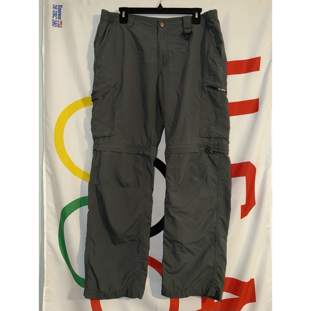Columbia PFG Pants Mens 34x30 Green Lightweight Fishing Performance Convertible